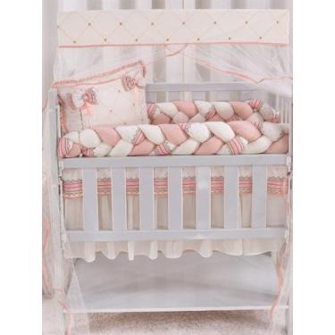 Imagem de Kit Para Mini Berço Essencial Salmão 8 Pçs + Saia - Beatriz Baby Enxov