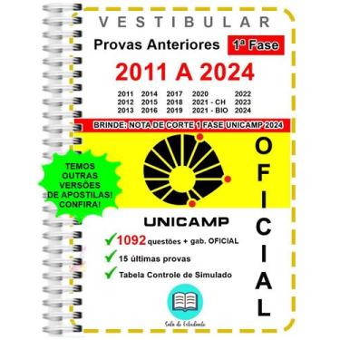 Imagem de Unicamp 1ª Fase Provas 2011 a 2024 Gabarito Oficial - Sala Do Estudant