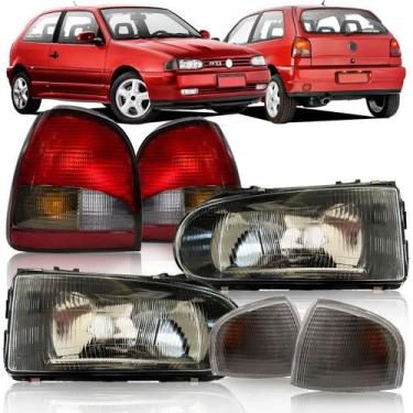 Imagem de Farol Máscara Negra Gol Bola 95 96 97 98 99 G2 + Piscas + Lanternas Fu