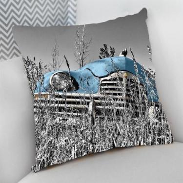 Imagem de Almofada Decorativa Cheia c/ Zíper 40x40cm, Carro Azul - Deluzz