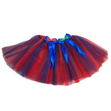 Imagem de Saia De Tutu Azul E Vermelha 30cm Com Laços De Cetim - DreamInBox