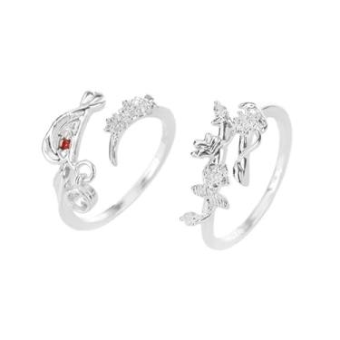 Imagem de Generic Anéis de bênção oficial do céu XHBTS, Tian Guan Ci Fu Hua Cheng Xie Lian cosplay anel de fantasia de casal joias e adesivos, prata