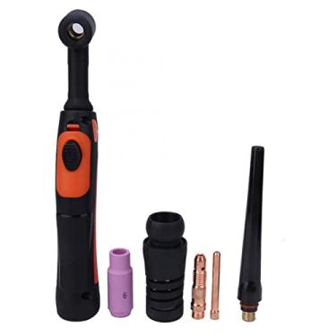 Imagem de Tocha de soldagem tocha de soldagem conjunto de substituição conjunto de substituição cabeça corpo pinça cerâmica bocal de alumina tampa traseira longa kit de suporte de eletrodo kit de tocha