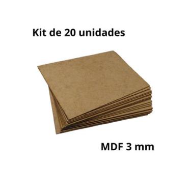 Imagem de Kit 20 Placas Mdf Cru 3mm P/ Quadros E Artesanato - Loja Béle