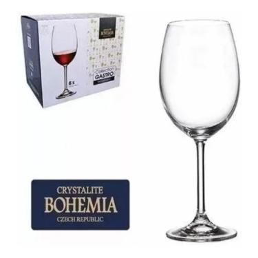 Imagem de Jogo 6 Taças Vinho Tinto Em Cristal Bohemia 580ml Titanium