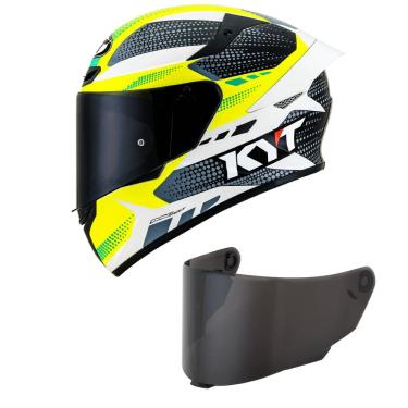 Imagem de Capacete KYT TT Course Gear Preto e Amarelo Mais Viseira Fumê
