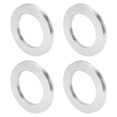 Imagem de INFINAUTO Anéis centralizados no cubo da roda do carro OD 108,1 mm para ID 72,1 mm eixo central de rodas amortecedores Hubrings liga de alumínio tom prata durável