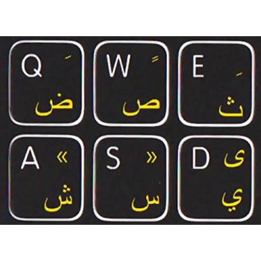 Imagem de Online-Welcome Adesivo para teclado Mac Árabe Inglês EUA Preto