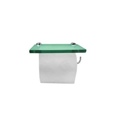 Imagem de 1 Papeleira Com Suporte Em Vidro Verde - DIRETOO