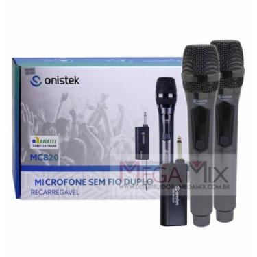 Imagem de Microfone sem fio duplo recarregavel mc820 - ONISTEK