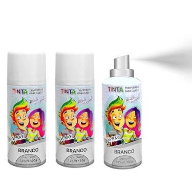 Imagem de 3 Tintas Lavável Branca Infantil Adulto Festa Cabelo Maluco - Importud