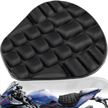Imagem de Almofada de assento de motocicleta, Banco Capa Assento Almofada Moto, assento passageiro motocicleta, Capa assento respirável 3D com absorção choque,Compatível com todos os modelos do mercado