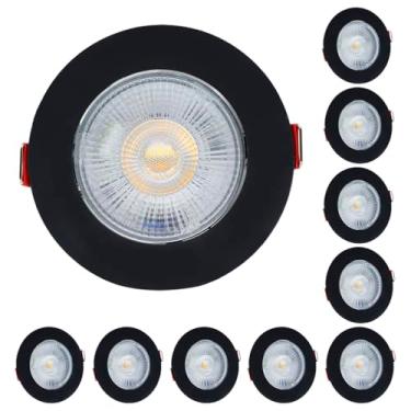 Imagem de Kit 10 Spot Led Capa Preto 5w Direcionável Redondo (Branco Frio)