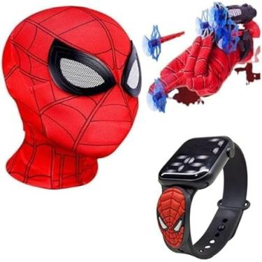 Imagem de Pacote Espetacular Homem-Aranha: Máscara, Luva Lança-Dardos e Relógio Infantil