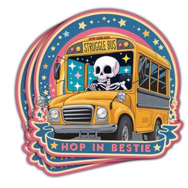 Imagem de (3psc) Adesivo Struggle Bus Drive Get in Bestie, adesivo Struggle Bus, adesivo Struggle Bus Goose adesivo de ansiedade de saúde mental adesivo de vinil cortado à prova d'água para laptop garrafa de