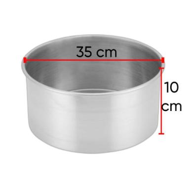 Imagem de Assadeira Forma Redonda Reta N6 de Alumínio 35 x 10 cm - Aluminio AMJ