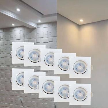 Imagem de kit 10 Spot led quadrado 5w embutir sanca gesso