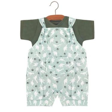 Imagem de Conjunto Macacão Jardineira CARRINHOS para Bebê de Malha Menino e Malh