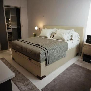 Imagem de Base para Cama Box Casal Tonks Premium com Baú Linho (47x138x188 cm) C