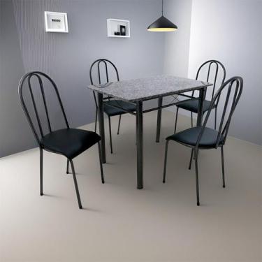 Imagem de Conjunto de Mesa com 4 Cadeiras Russia Preto - Mobly