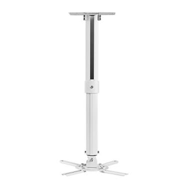 Imagem de suptek Suporte de montagem de teto para projetor branco se encaixa em altura de teto plano ou inclinado ajustável com comprimento extensível para projetores LCD/DLP (PR05)