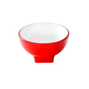 Imagem de Tigela pequena de porcelana de imitação comercial, molho quente para molho tempero tigela de sopa de arroz-P0304-4 vermelho e branco