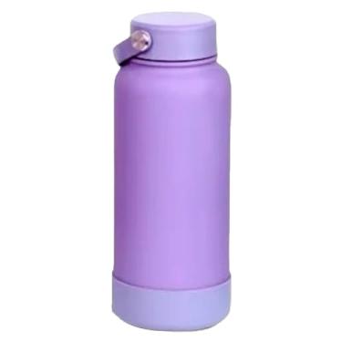 Imagem de Garrafa Térmica Parede Dupla em Inox e Silicone 1,1L (Lilás)