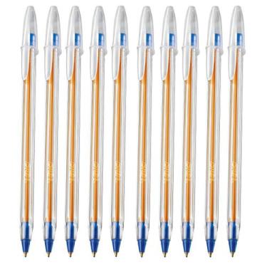 Imagem de Kit 10 canetas bic cristal azul ponta fina original