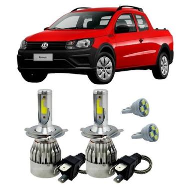 Imagem de Kit Super Led H4 6000K Farol Auto Baixo Saveiro 2006/16 T10 - Autovex