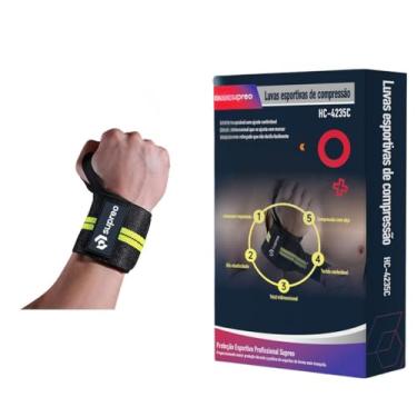 Imagem de Munhequeira de pulso elástica compressão faixa punho ajuste profissional academia