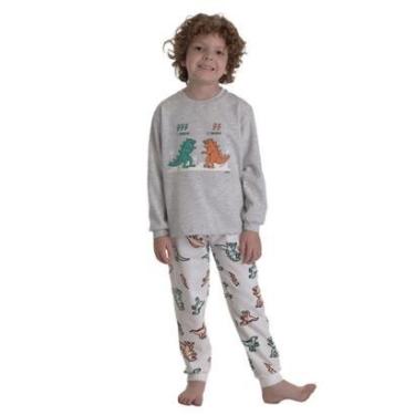 Imagem de PIJAMA MOLETINHO BRILHA DINOSSAURO DADOMILE-Masculino