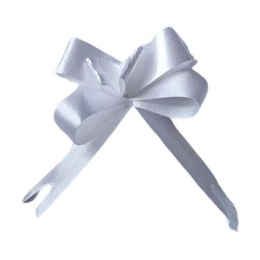 Imagem de laço fácil c/ filete ouro 12mmx20cm pacote c/10 unidades - ydh, branco