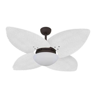 Imagem de Ventilador De Teto Kovalski Marrom Texturizado 4 Pés Palmae Branco 220V