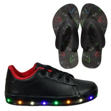 Imagem de Tênis Infantil Masculino De Led Casual Confortável Estiloso Básico Cad