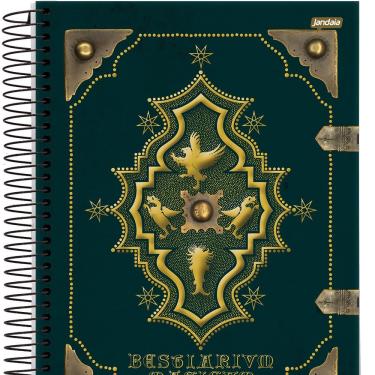 Imagem de Jandaia Caderno Universitário 10 Matérias 200 Folhas Capa Dura Espiral Animais Fantásticos