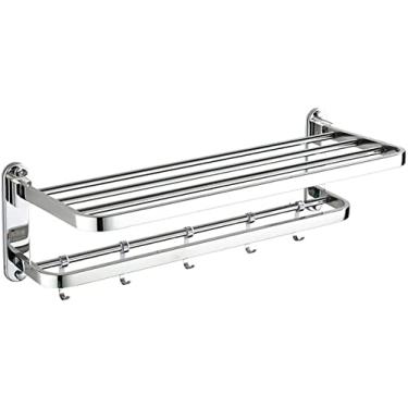 Imagem de UBRESVILA Toalheiro toalheiro em aço inoxidável toalheiro de casa de banho montado na parede toalheiro escovado toalheiro toalheiro prateleira de trilho de hotel prateleira de armazenamento toalheiro