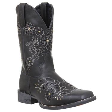 Imagem de Bota Western Feminina com Bico Quadrado Preta Jácomo 38007