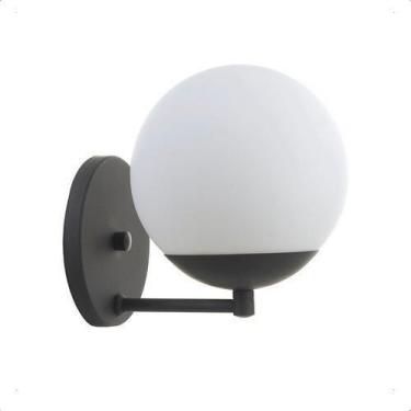 Imagem de Arandela Parede Preto Jabuticaba C/Vidro Fosco Industrial - Om Luz