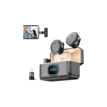 Imagem de Microfone Lapela Redondinho Duplo Imã Tipo C e Lightning - MICRO-MT-22