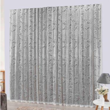 Imagem de Cortina Charme Renda Com Voal 3 Metros Trilho Comum - Tabaco