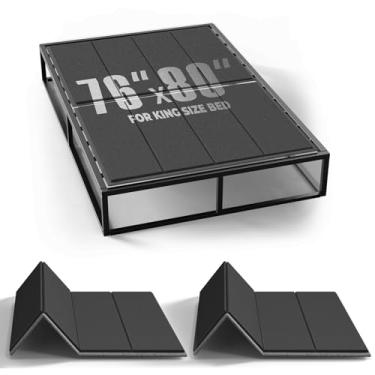 Imagem de Imperius Caixa de mola dobrável, 10 mm, suporte de cama, macarrão plano king size 196 x 203 cm, leve e fino, respirável, minimizador de ruído, resistente à umidade