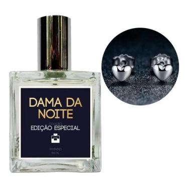 Imagem de Perfume Feminino Dama Da Noite + Brinco Prata Coração - Essência Do Br