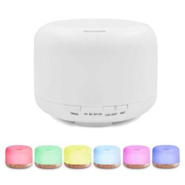 Imagem de Umidificador Ar Aromatizador Purificador Portátil Led 500ml Cor Branca