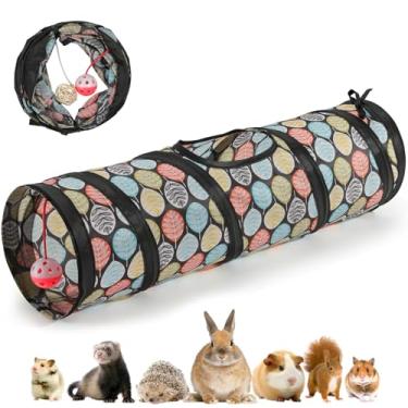 Imagem de Pawaboo Túnel reto para animais de estimação pequenos, túneis de porquinho-da-índia e tubos de hamster, esconderijo dobrável para animais pequenos com sino e bolas interativos, para hamsters