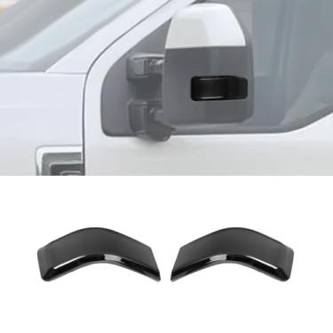 Imagem de RAZPOY Acabamento da tampa da luz de seta do espelho retrovisor compatível com Ford F250/F350/F450/F550 2017-2023, preto fumê