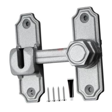 Imagem de Fenteer Fechadura de porta de celeiro 90/180 graus, trava de porta giratória para galpão, banheiro externo, Prata