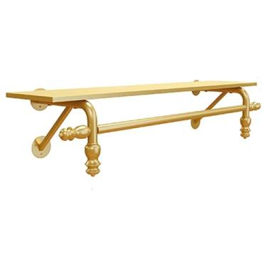 Imagem de OUFEIJIA Prateleira de metal DIY para exibição de roupas, cabide de parede para trilho, loja de varejo, suporte de exibição de roupas para loja de roupas