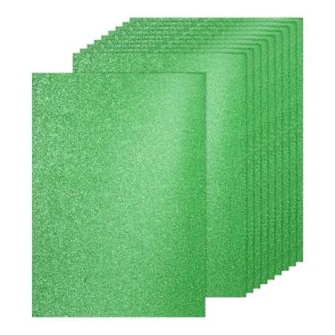 Imagem de PATIKIL 20 folhas de papelão com glitter verde grama, 21 x 29,7 cm, papel com glitter A4, papel brilhante, 250 g/m², grande brilho para artesanato, scrapbook, arte faça-você-mesmo, festa de casamento