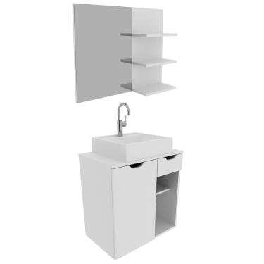 Imagem de Conjunto Para Banheiro Com Cuba E Espelho Bn3 Branco