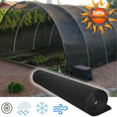 Imagem de Tela Sombreamento Proteção Agrícola 50% 4 X 50 Preta